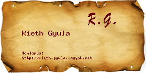 Rieth Gyula névjegykártya